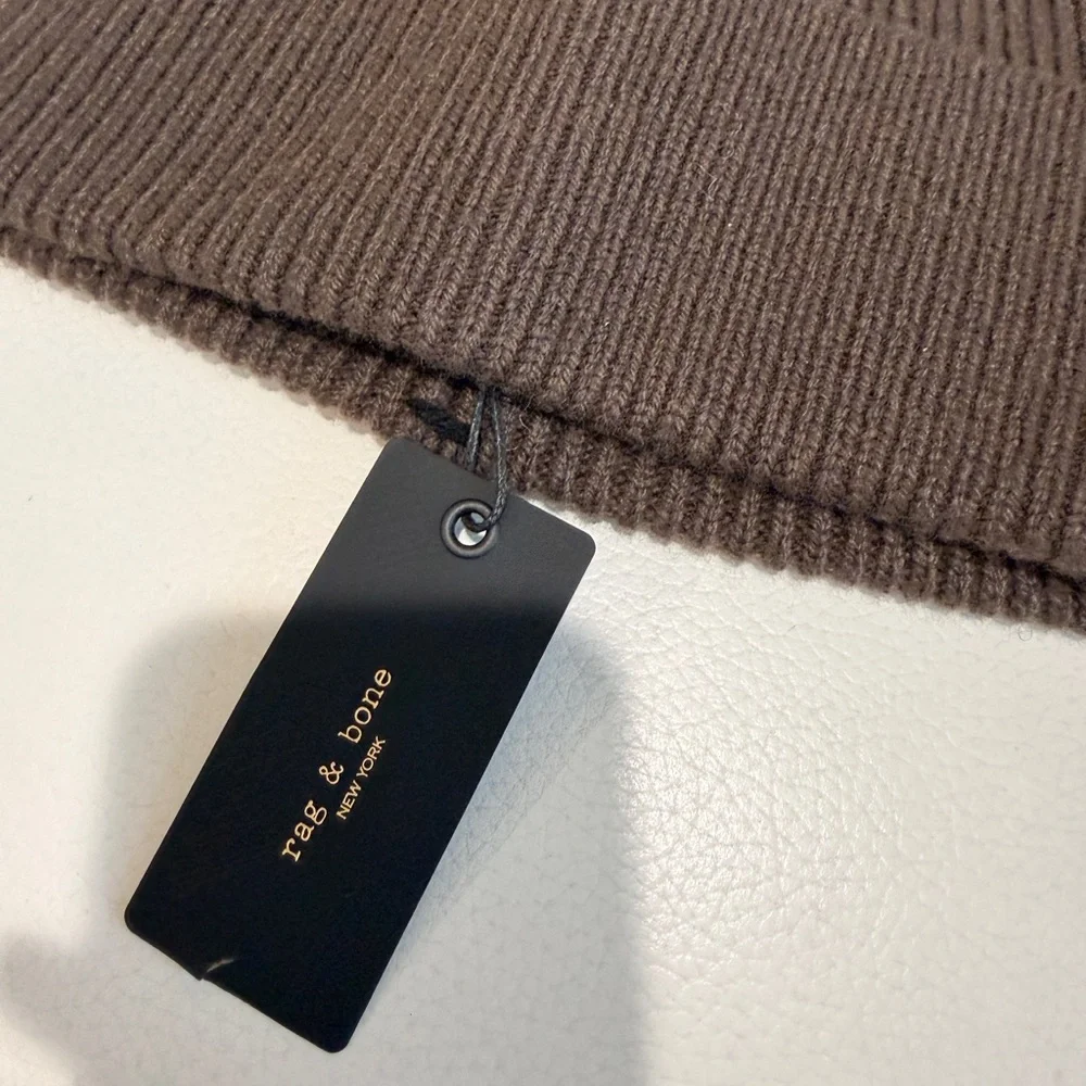 NWT Rag & Bone Slate Brown Clarkson Beanie